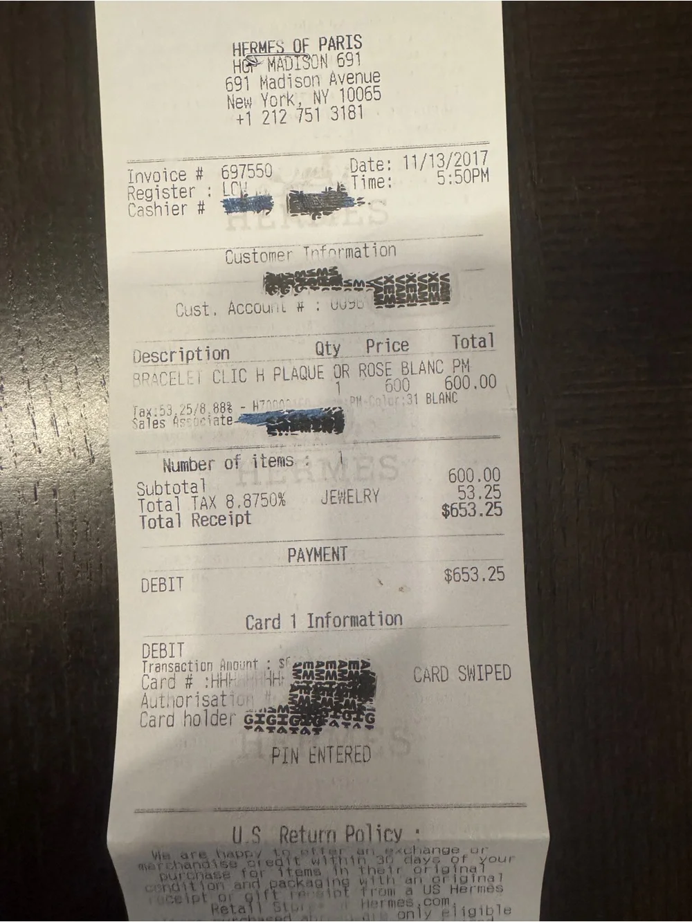 Authentic Hermès Clic H Enamel PM Bracelet in White and Yellow Gold with Receipt - Picture 13 of 14